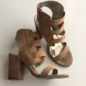 Tan strappy sandals